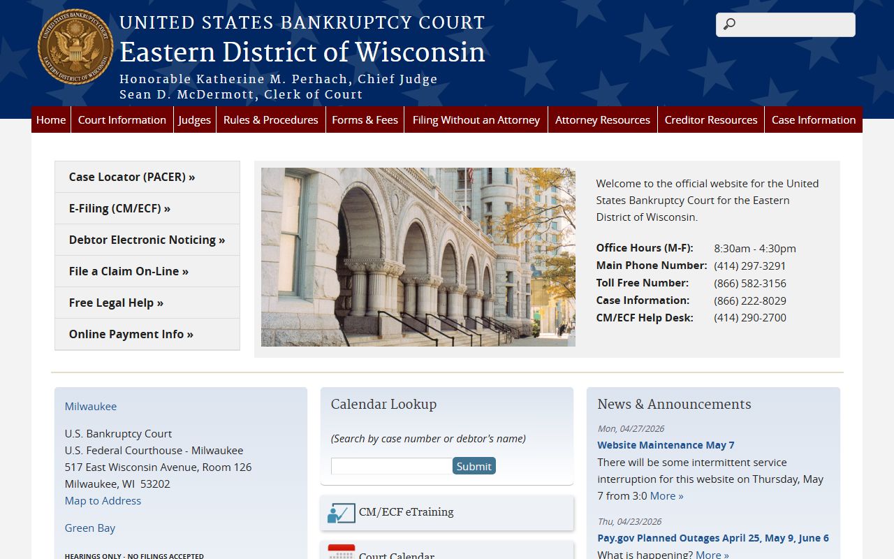 Eastern District of Wisconsin bankruptcy court for Waukesha County cases