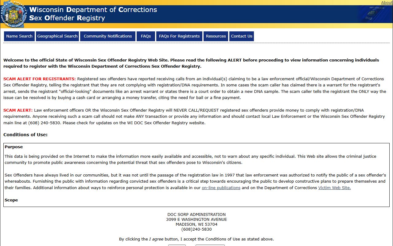 Wisconsin sex offender registry search for Waukesha County released inmates